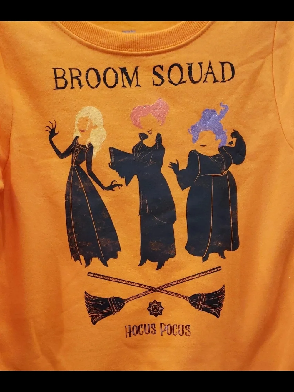 Kids Orange 'Broom Squad' Graphic Sweatshirt